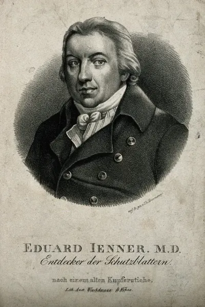 Edward Jenner. Lithograph by T. Hosemann after J. R. Smith, 1800