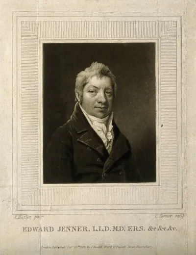 Edward Jenner. Mezzotint by C. Turner, 1808, after J. Hazlitt, 1808