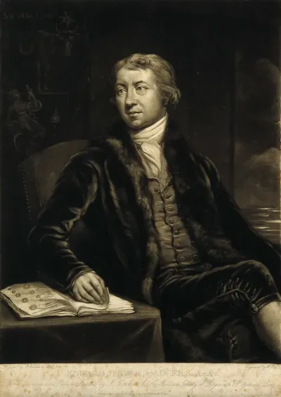 Edward Jenner. Mezzotint by W. Say after J. Northcote, 1802
