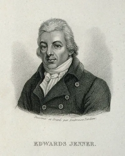 Edward Jenner. Stipple engraving by A. Tardieu after himself after J. R. Smith, 1800