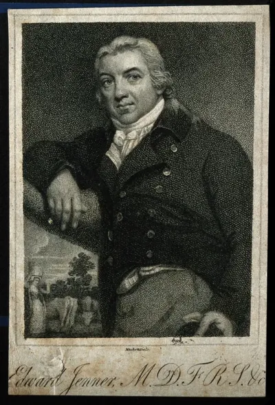 Edward Jenner. Stipple engraving by K. Mackenzie, 1802, after J. R. Smith, 1800