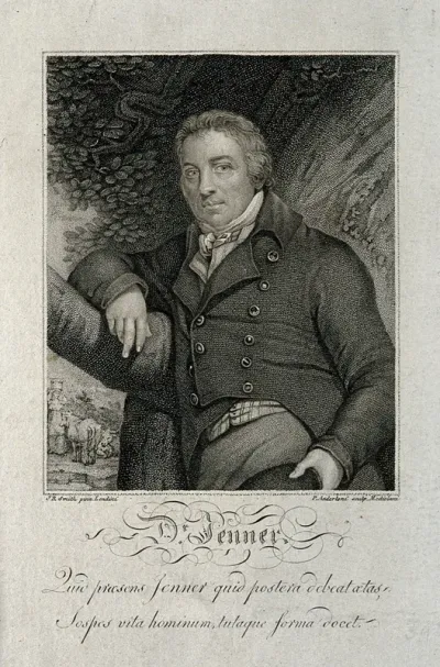 Edward Jenner. Stipple engraving by P. Anderloni, 1809 after J. R. Smith, 1800