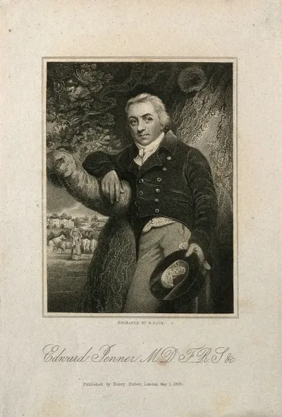 Edward Jenner. Stipple engraving by R. Page, 1823, after J. R. Smith, 1800