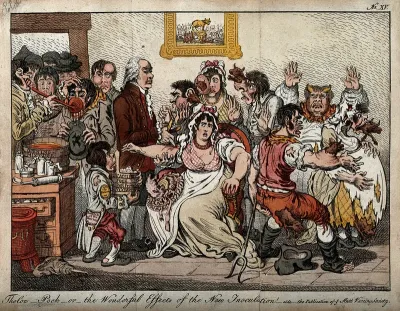 Edward Jenner vaccinating patients in the Smallpox and Inoculation Hospital at St