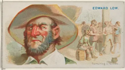 Edward Low, Torturing a Yankee, from the Pirates of the Spanish Main series (N19) for Allen & Ginter Cigarettes