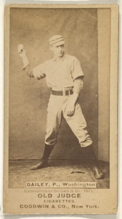 Edward M. Daily, Pitcher, Washington Nationals, from the Old Judge series (N172) for Old Judge Cigarettes