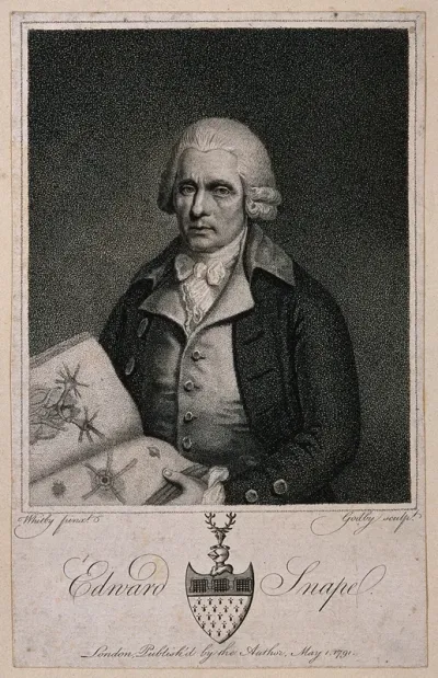 Edward Snape. Stipple engraving by J. Godby, 1791, after W. Whitby