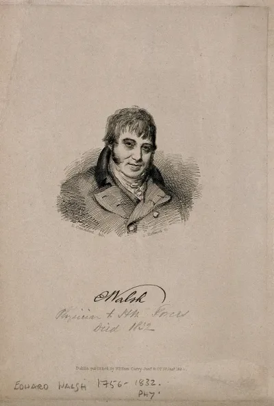 Edward Walsh. Line engraving by J. Kirkwood, 1834, after J. Comerford