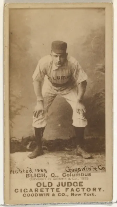 Edwin Forrest "Ned" Bligh, Catcher, Cleveland, from the Old Judge series (N172) for Old Judge Cigarettes