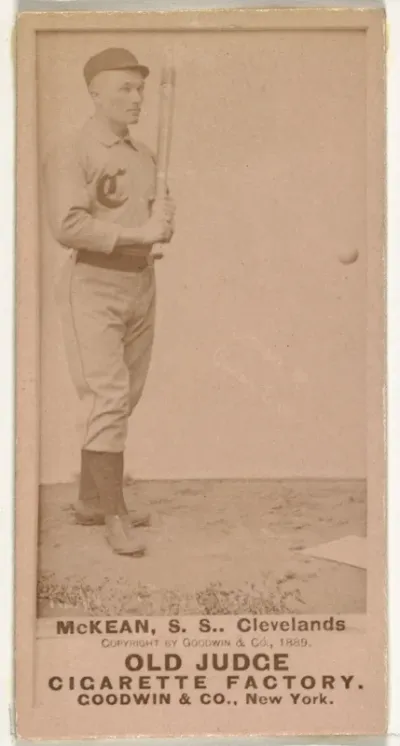 Edwin John "Ed" McKean, Shortstop, Cleveland, from the Old Judge series (N172) for Old Judge Cigarettes
