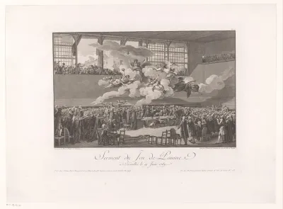 Eed in de Salle du Jeu de Paume te Versailles met allegorische voorstelling