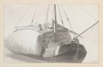 Een boot met een lading hooi