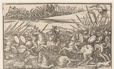Een cavaleriegevecht