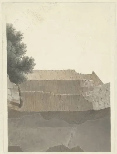Een deel van het gewelf van de tempel van Minerva Medica in Rome