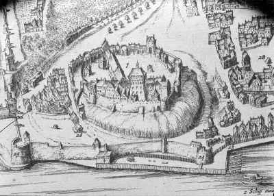 Een detail uit een plattegrond van Blaeu.