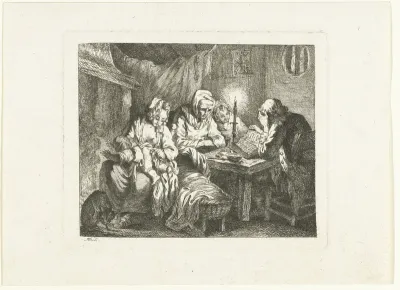 Een familie aan tafel