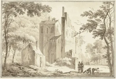 Een gezicht op een ruine