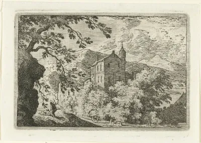 Een groot huis met een torentje