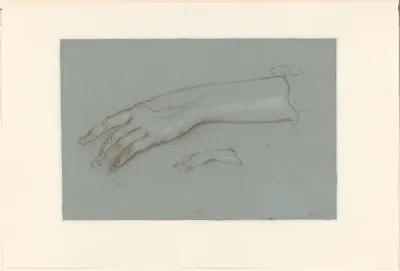 Een grote en een kleine studie van een hand