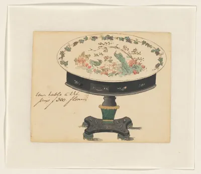 Een Japanse, met lakwerk versierde tafel