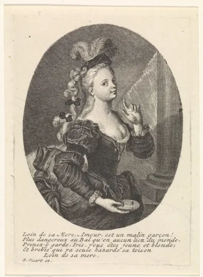 Een jonge vrouw met masker in de hand