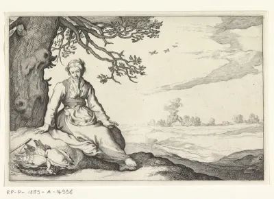 Een jonge vrouw onder een boom