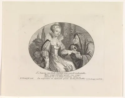 Een oude vrouw leest de hand van een jong meisje