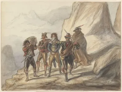 Een overval in een berglandschap