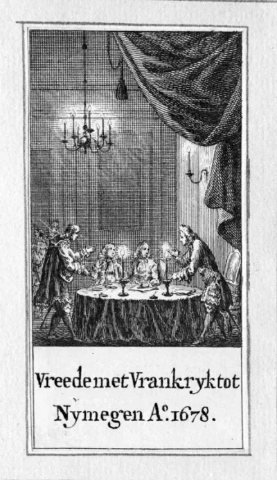 Een prent betreffende de Vrede van Nijmegen