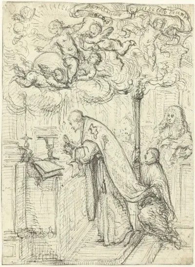 Een priester tijdens de consecratie