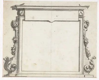 Een rechthoekige architecturale cartouche