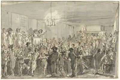 Een revolutionaire vergadering te Delft in 1795