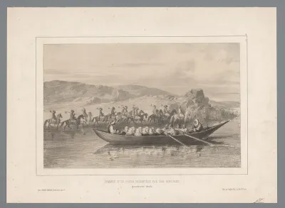 Een roeiboot met vrouwen van een pasja