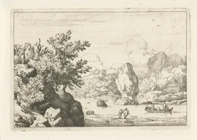 Een rots in een rivier