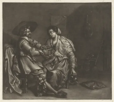 Een soldaat en een vrouw
