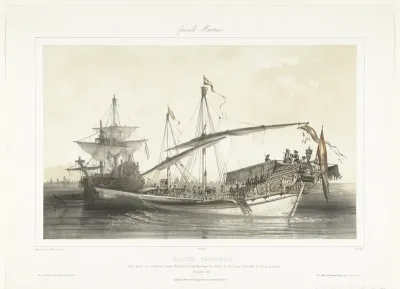 Een Spaans galei neemt een stuurloos Hollands schip op sleeptouw, 1676