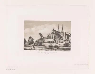 Een stedewal van buiten 18e eeuw