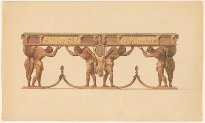 Een van de twee bronzen tafels die Giuseppe Valadier in 1792 aan paus Pius VI heeft geleverd voor de bibliotheek van het Vaticaan