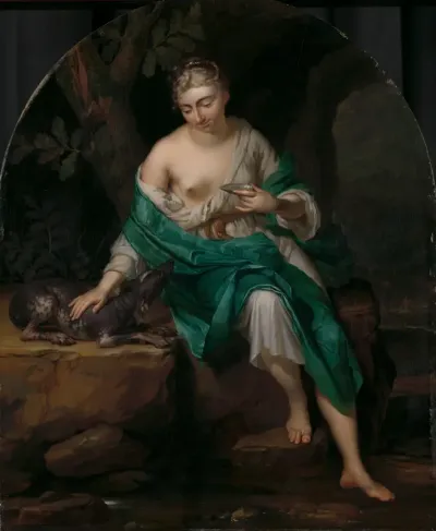 Een vrouw met een hond