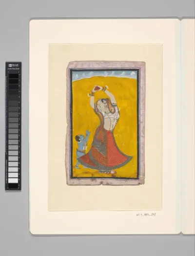 Een vrouw met een kind (Yashoda en Krishna)