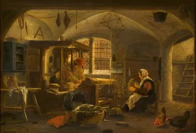Een weverswerkplaats