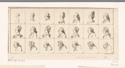 Eenentwintig borstbeelden van mannen en vrouwen