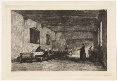 Eetzaal in een oudevrouwen gesticht
