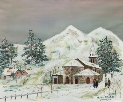 Effet de neige or Église sous la neige