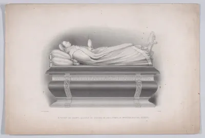 Effigy of Mary, Queen of Scots on her tomb in Westminster Abbey (from The Pictorial History of Scotland, volume 1)