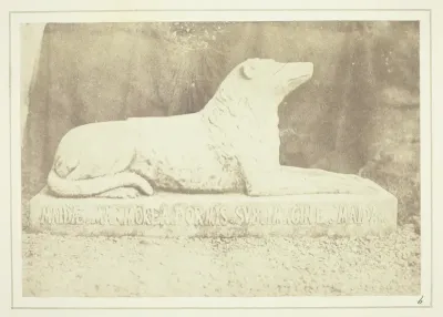 Effigy of Sir W. Scott's favourite dog Maida, by the side of the hall door at Abbotsford
