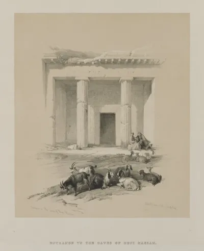 Egypt and Nubia, Volume I: Entrance to the Caves of Beni-Hasan