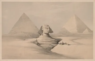 Egypt and Nubia:  Volume I - No. 18, The Great Sphinx, Pyramids of Gizeh, Front View