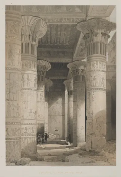 Egypt and Nubia, Volume I: View Under the Grand Portico of the Temple, Philae