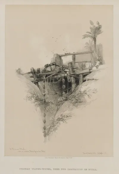 Egypt and Nubia, Volume II: A Persian Wheel, Used in Raising Water from the Nile